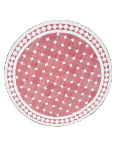 Mosaikbord rosa vitt