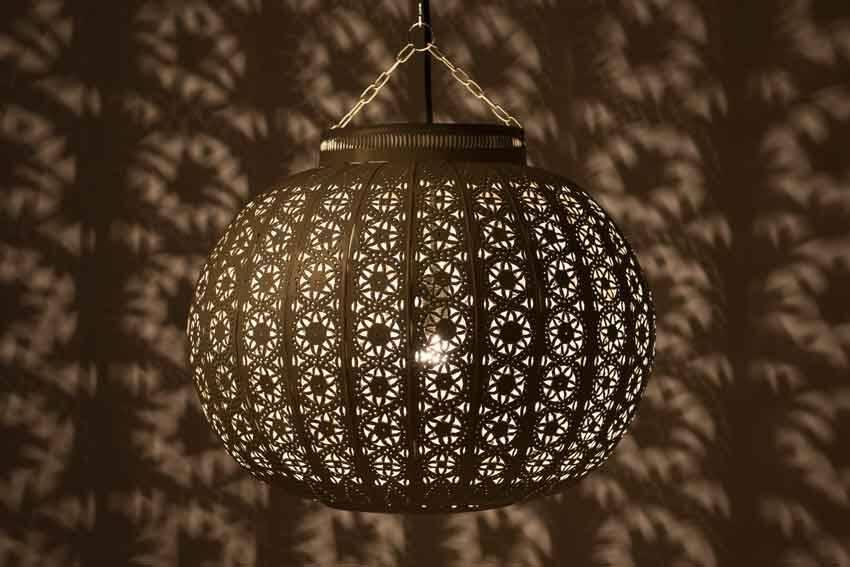 Marockansk lampa zink vit
