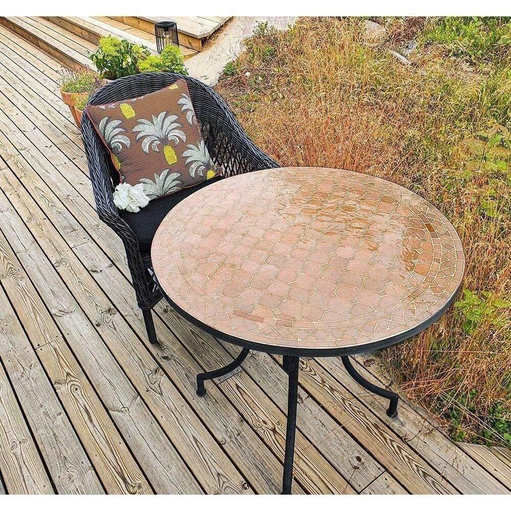 Mosaikbord Beige-Ø: 80 cm 