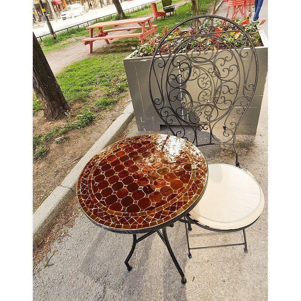 Mosaikbord  Brun-Ø: 60 cm 