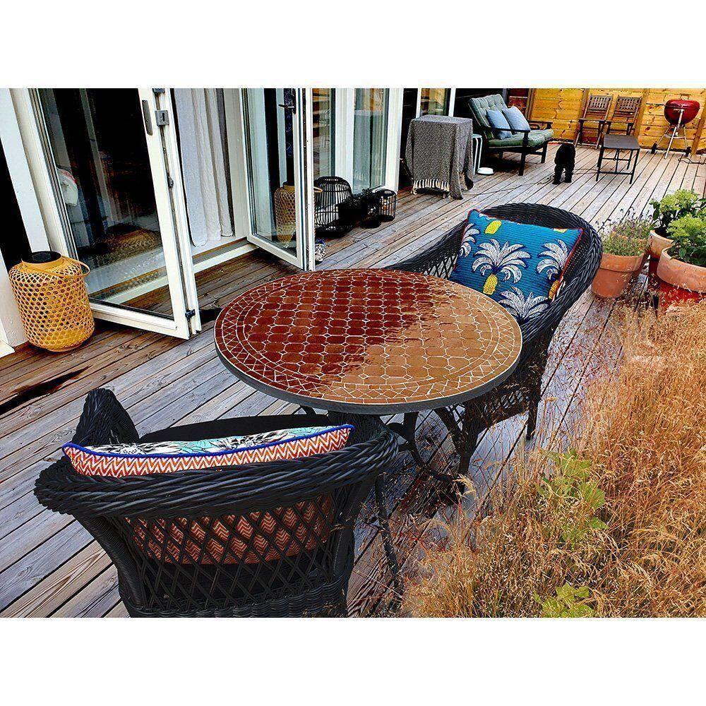  Mosaikbord  Brun-Ø: 80 cm