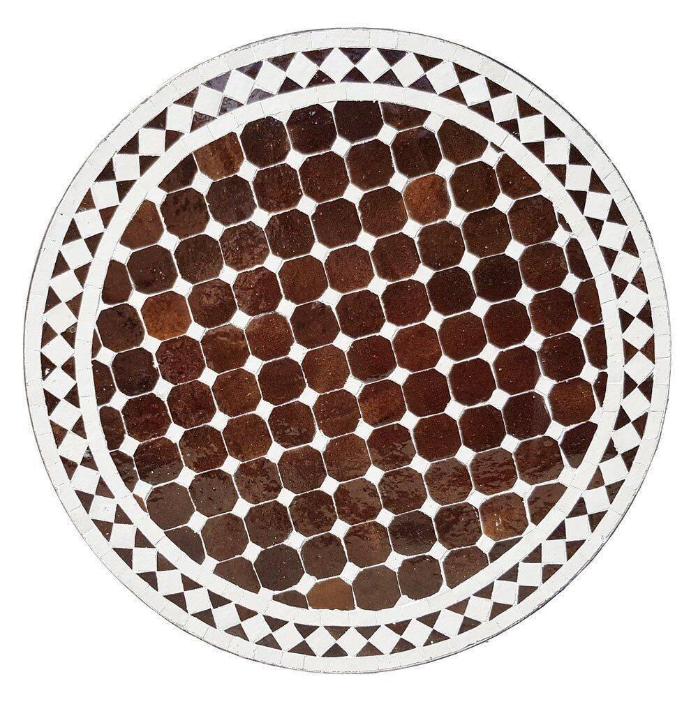 Mosaikbord brun vitt