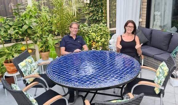  Mosaikbord Mörkblå-Ø: 140