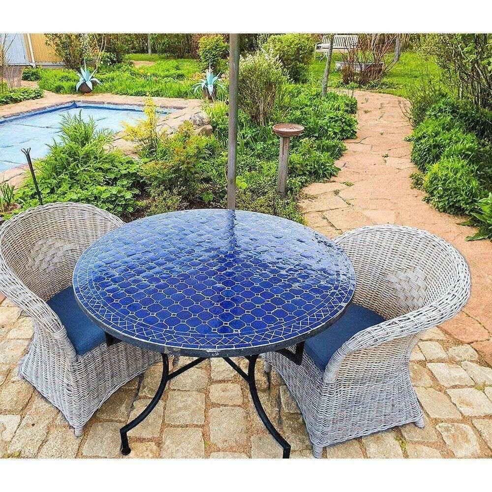 mosaikbord mörkblå