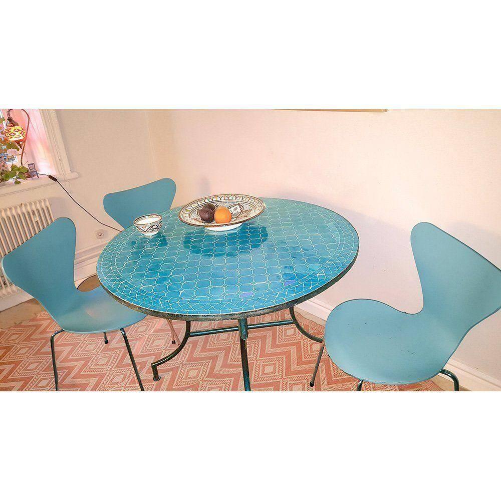 Mosaikbord turkosblå 100