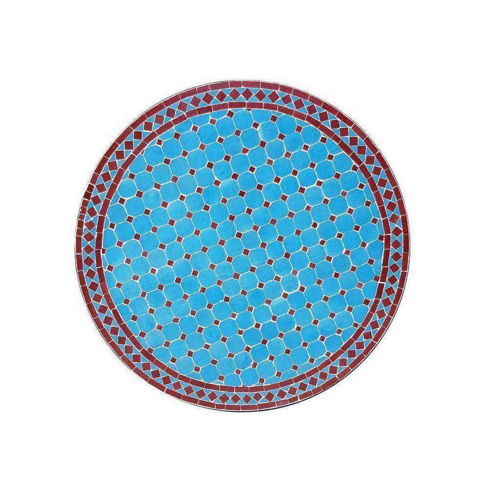 mosaikbord turkosblå &amp; rött