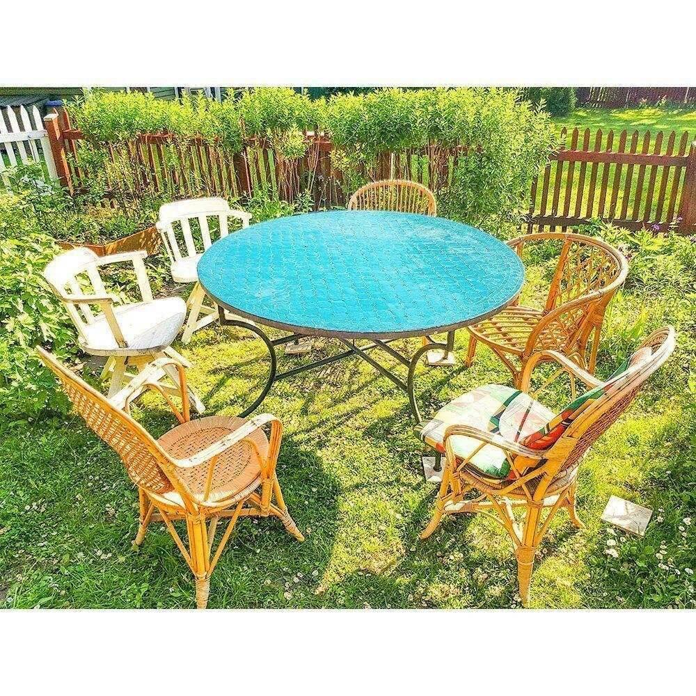 Mosaikbord turkos blå