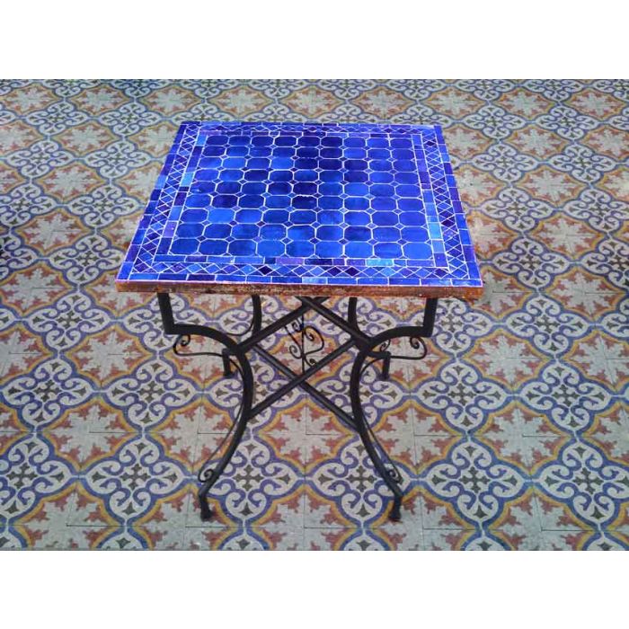 Fyrkantiga mosaikbord blå 