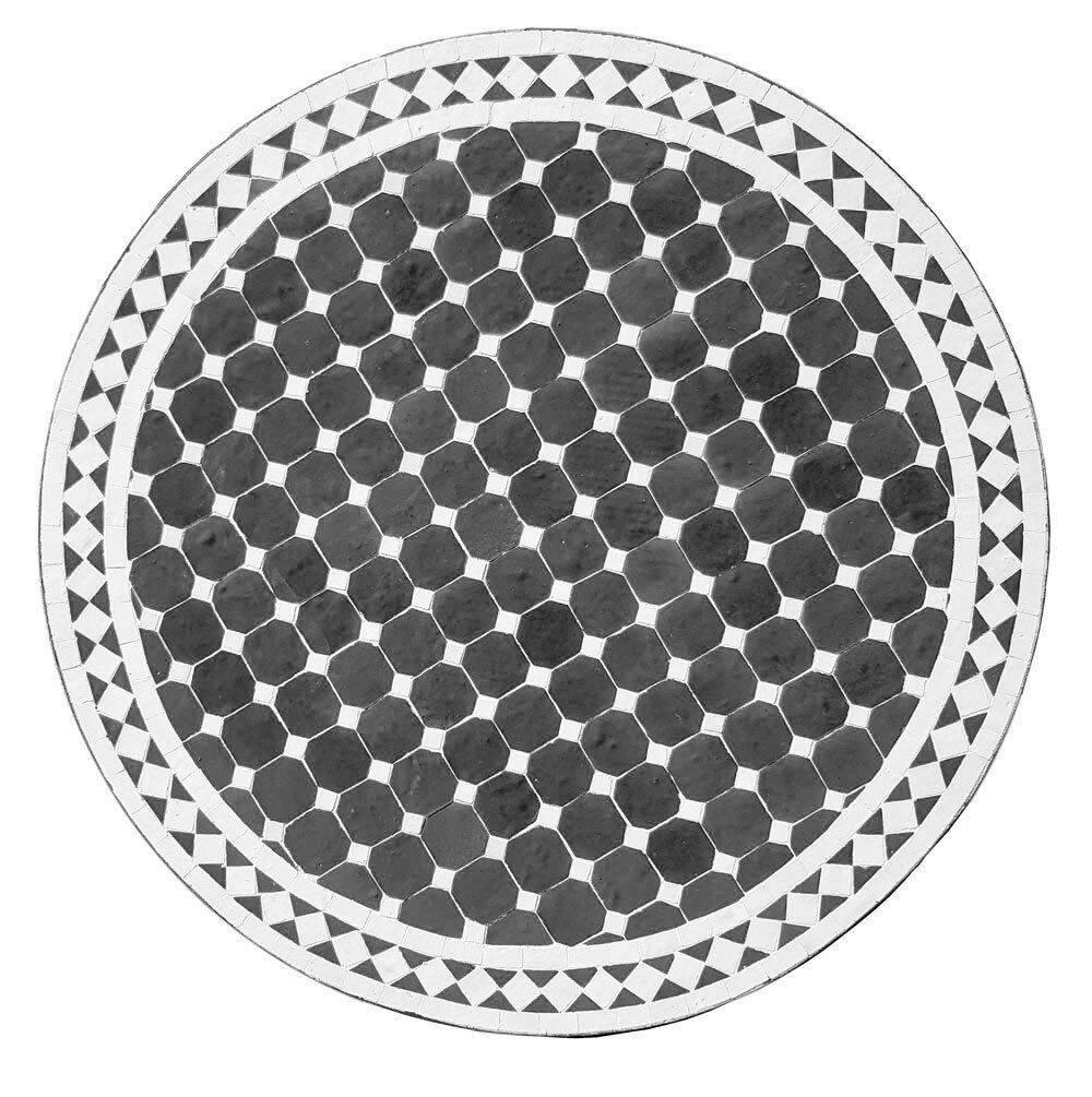Mosaikbord Svart & vit Ø: 100