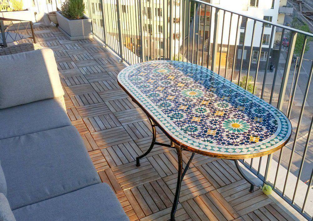 Ovalt mosaikbord 180x90