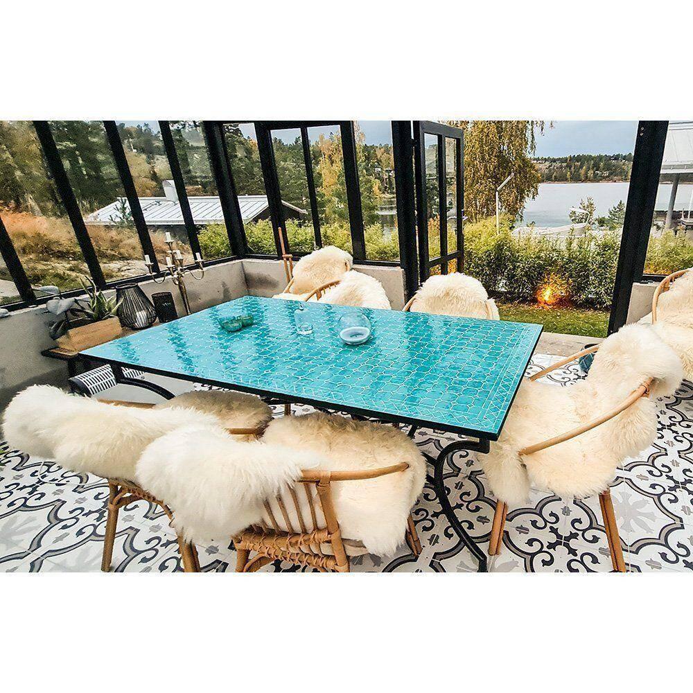 Mosaikbord turkos 180x90