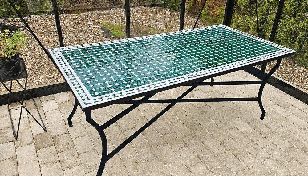 mosaikbord gon vit 180x90