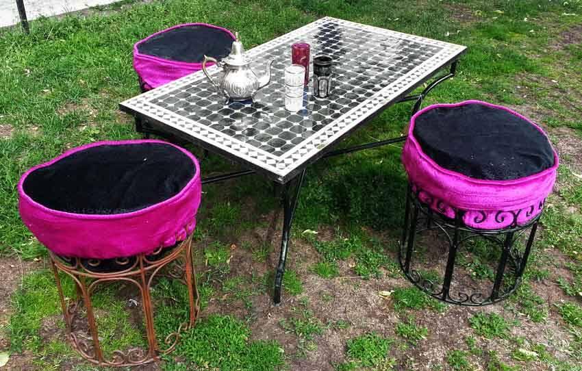 Rektangulärt mosaikbord Svart & Vitt