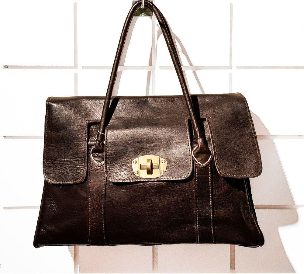 Mörkbrun Läder Väskor