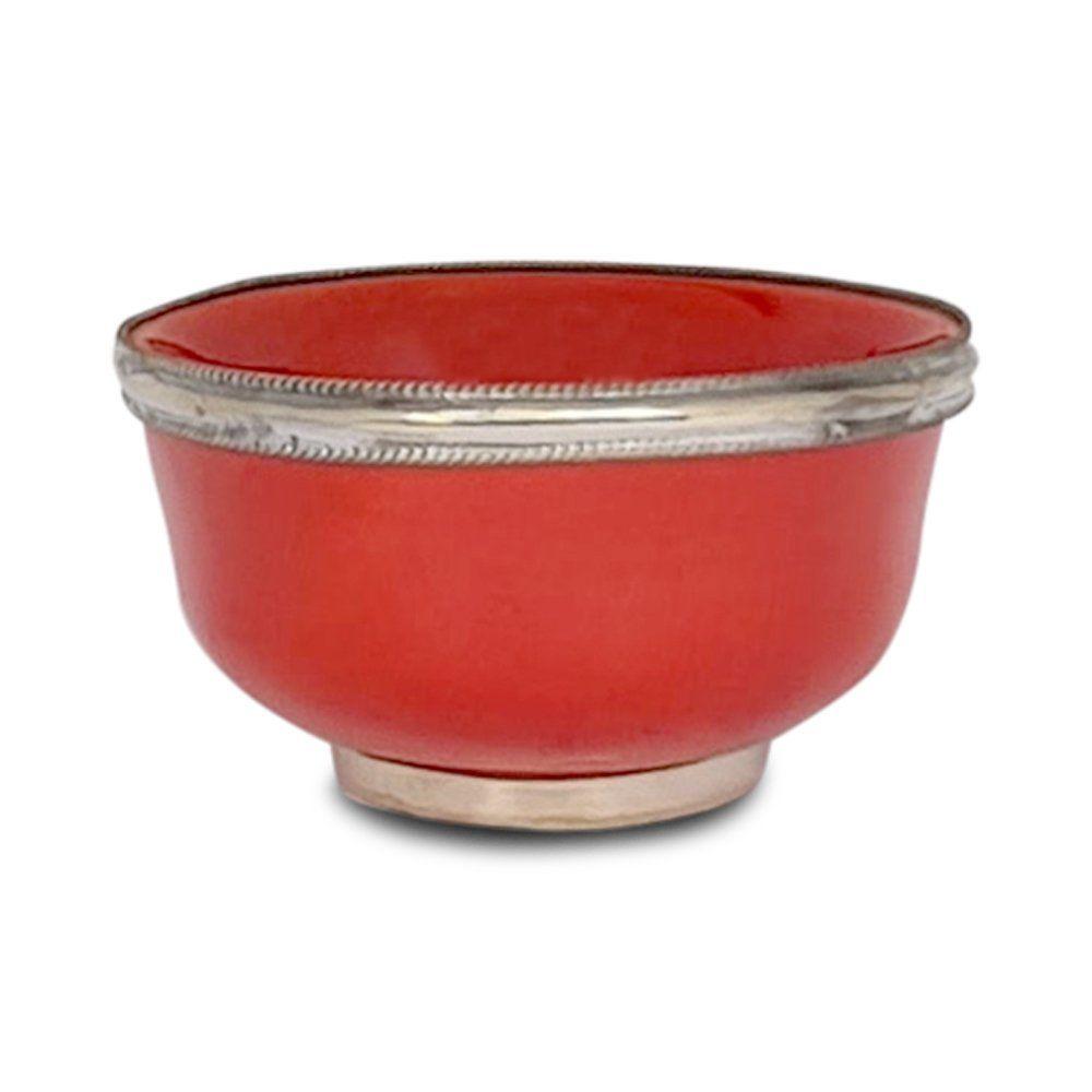 Silverkant Skål Röd